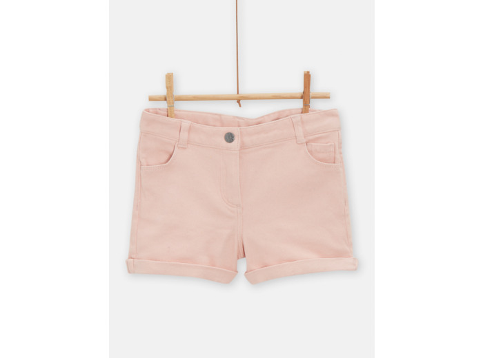 Short en jean rose saumon pour fille