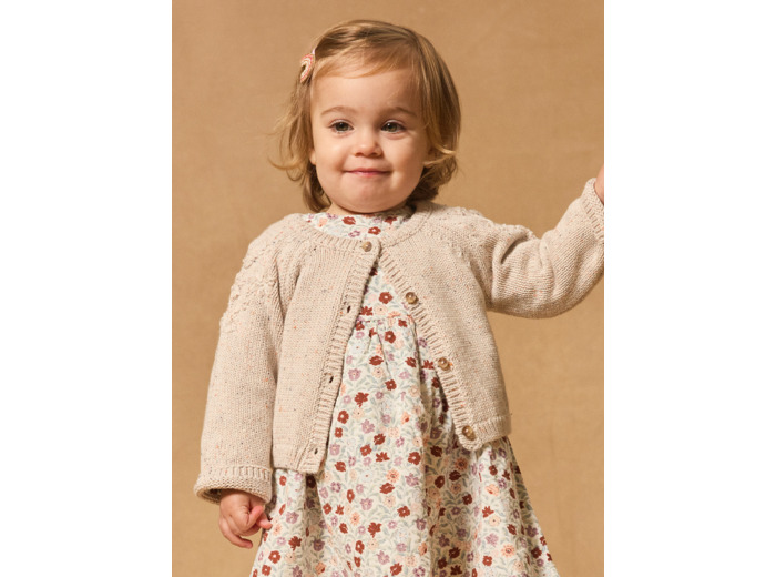 Cardigan chiné fleurs