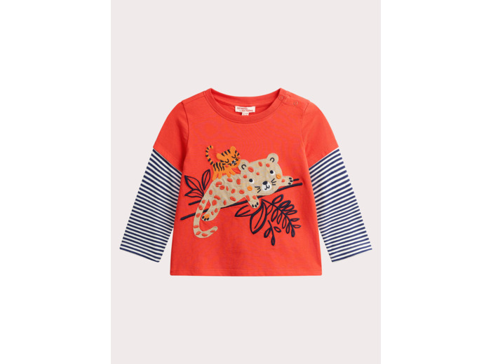 T-shirt manches longues à animation animalier pour bébé garçon