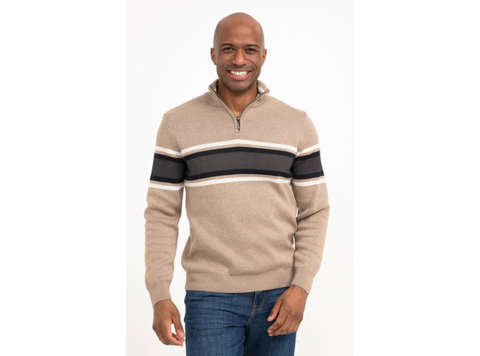 Pull col montant rayé Bico