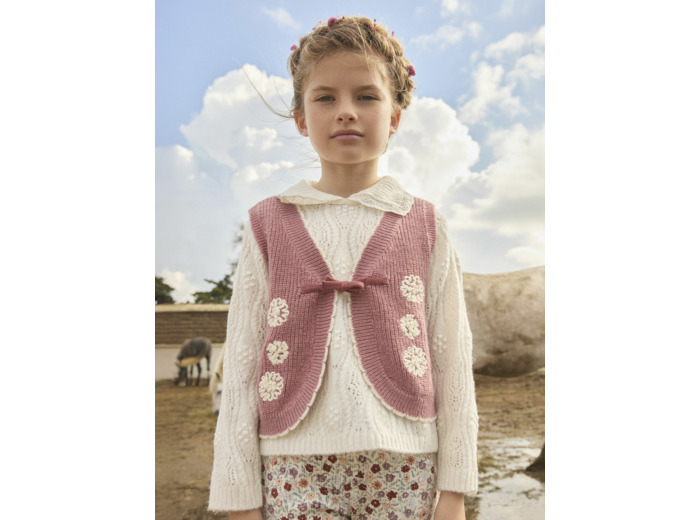 Gilet sans manches à fleurs