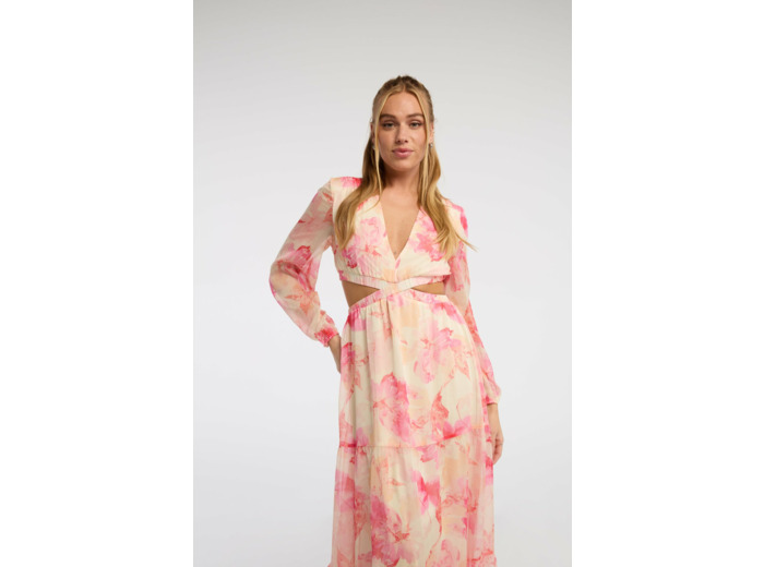 Robe longue à volants