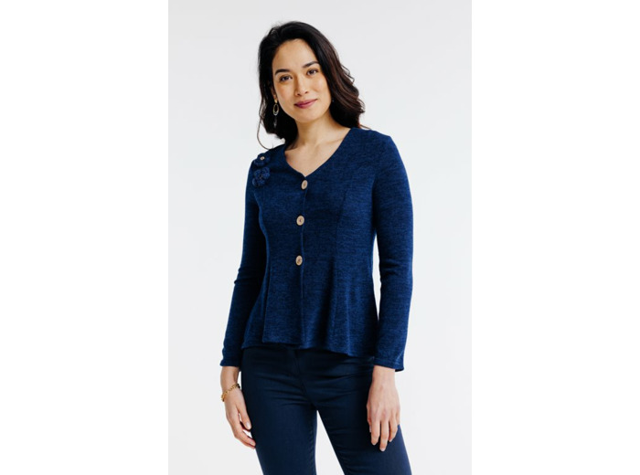 Cardigan uni manches longues