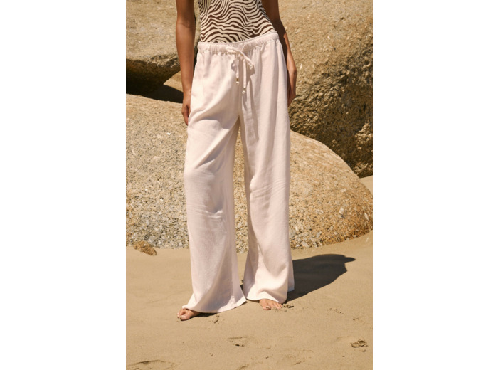 Pantalon fluide élastiqué,Pantalon fluide élastiqué;${refinementColor}