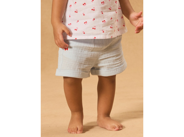 Short en double gaze de coton