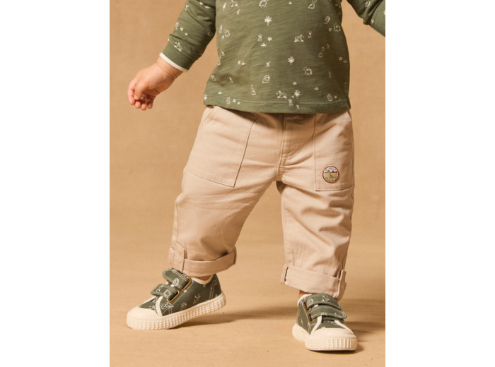 Pantalon en twill retroussable