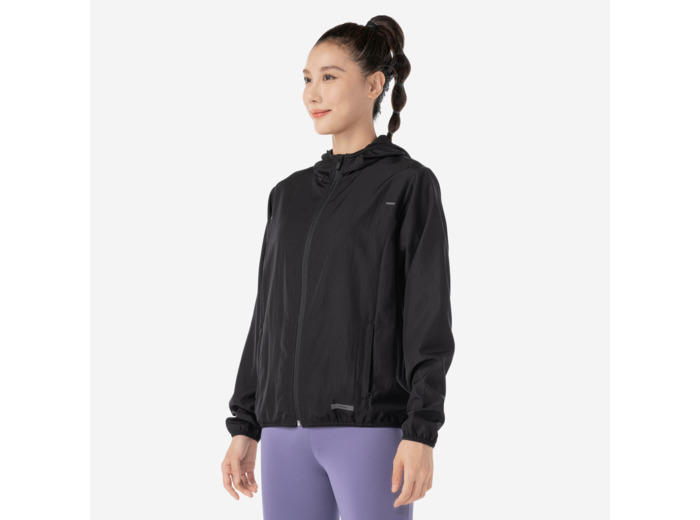 Veste coupe-vent de running Femme - KIPRUN Run 100 Wind Noire