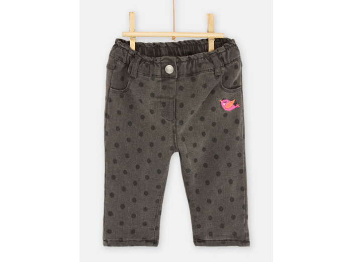 Jean anthracite à imprimé à pois