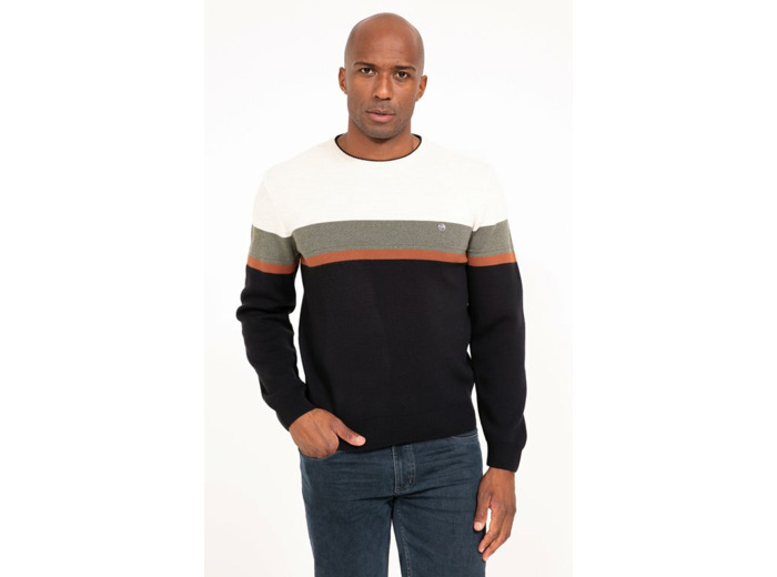 Pull col rond rayé Nil