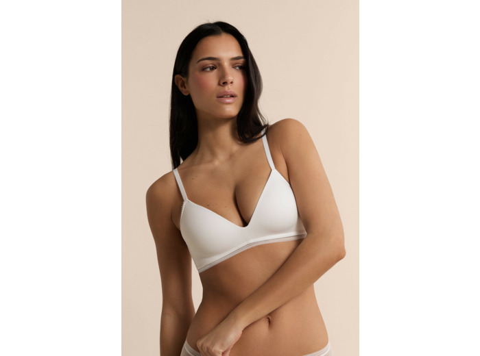 Soutien-gorge triangle sans armatures avec détails en dentelle,Soutien-gorge triangle sans armatures avec détails en dentelle;${refinementColor}