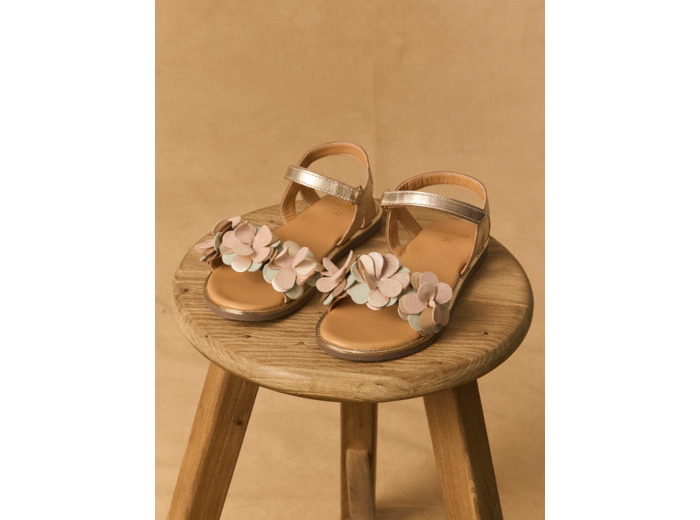 Sandales ouvertes à fleurs