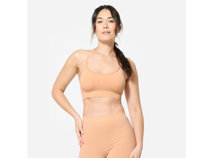Brassière bretelles amovibles maintien léger Femme, beige