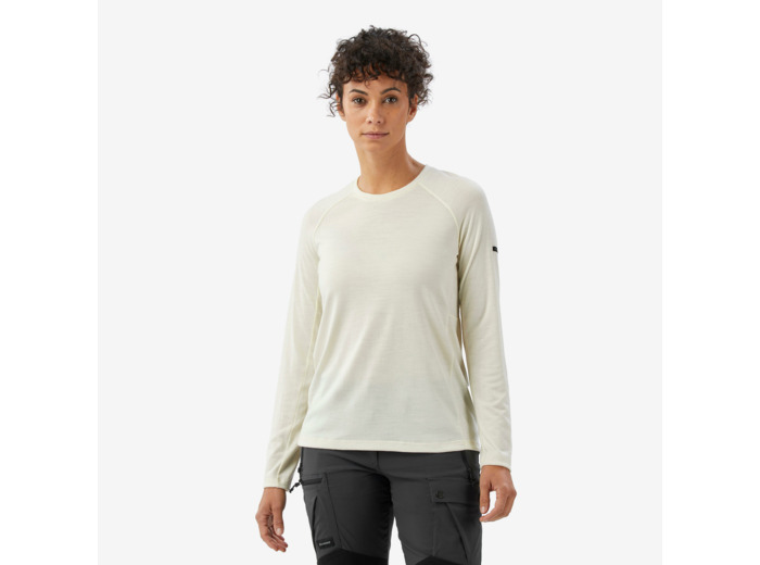 T-shirt manches longues en laine mérinos femme, Merino Resist undyed