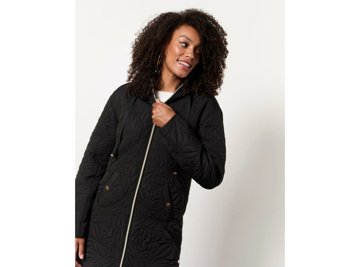 Doudoune light longue uni NOIR Femme