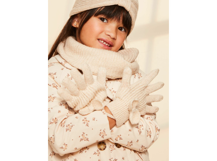 Gants beige en tricot