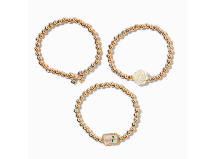 Gold-tone Uptown Stretch Bracelets - 3 Pack