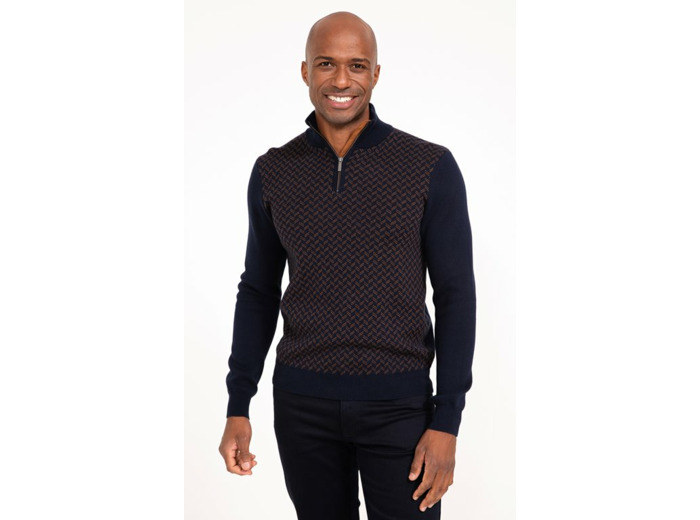 Pull col montant jacquard Fantaisie