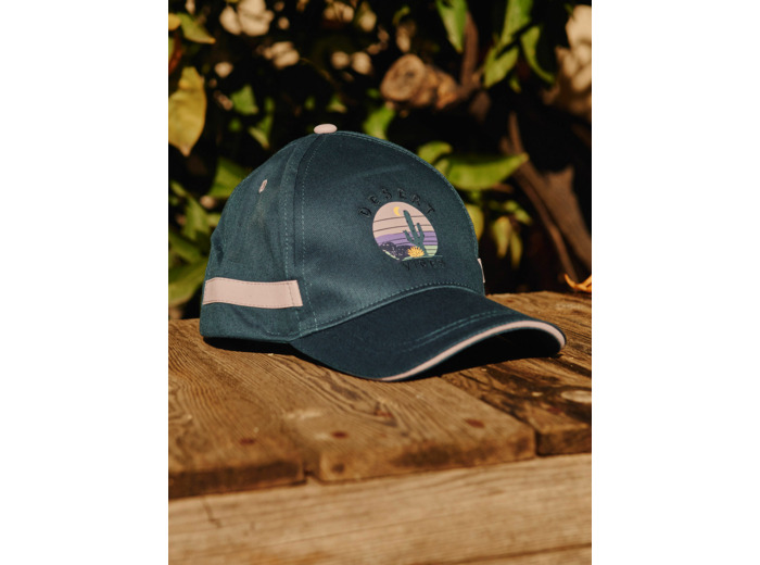 Casquette bleu canard et lilas à motif désert
