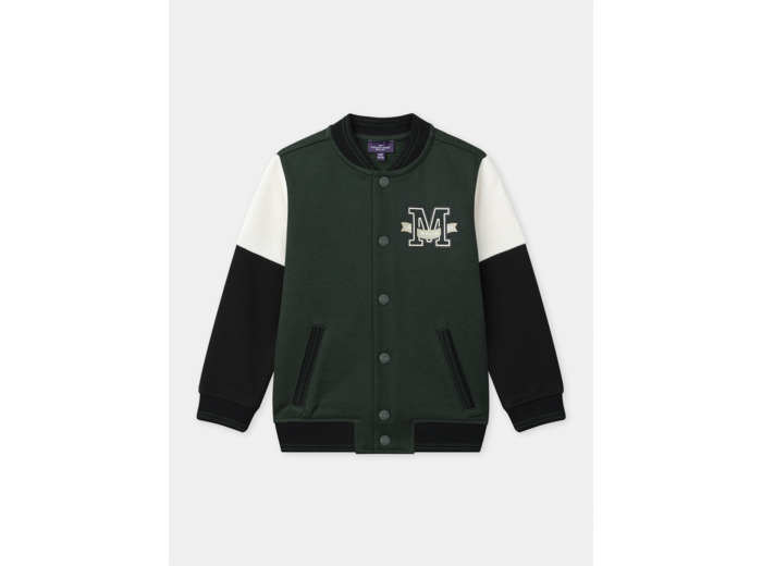 Teddy vert foncé avec patch "MJ" Garçon