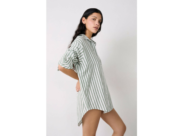 Chemise en lin rayée