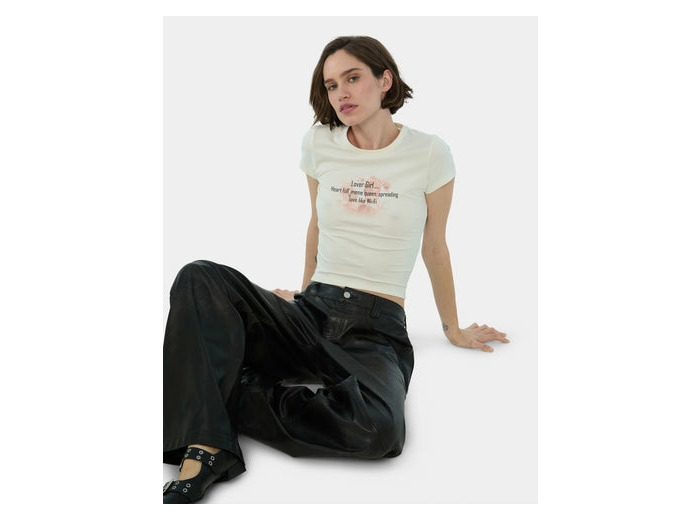 T-shirt sable à message