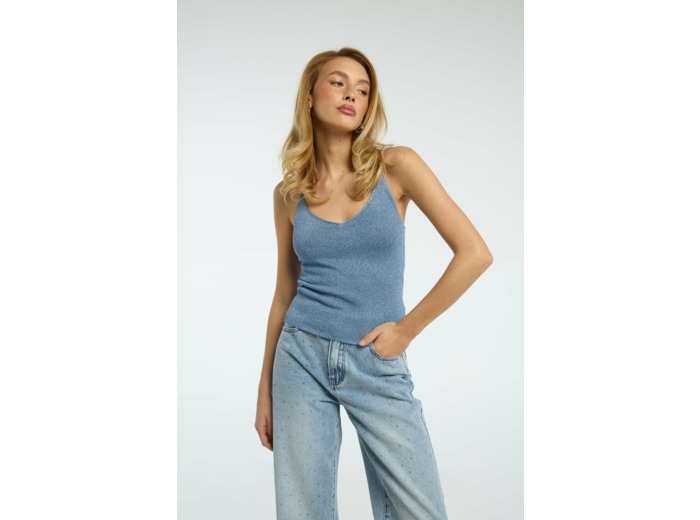 Top en tricot avec fil brillant