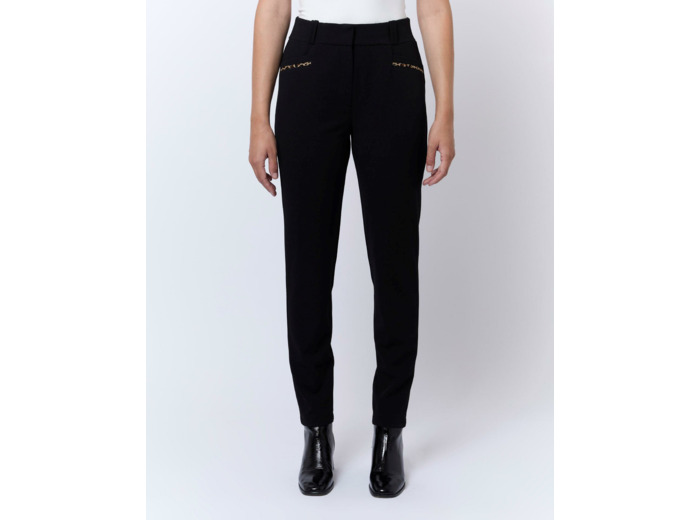 Pantalon 7/8 cigarette uni NOIR Femme