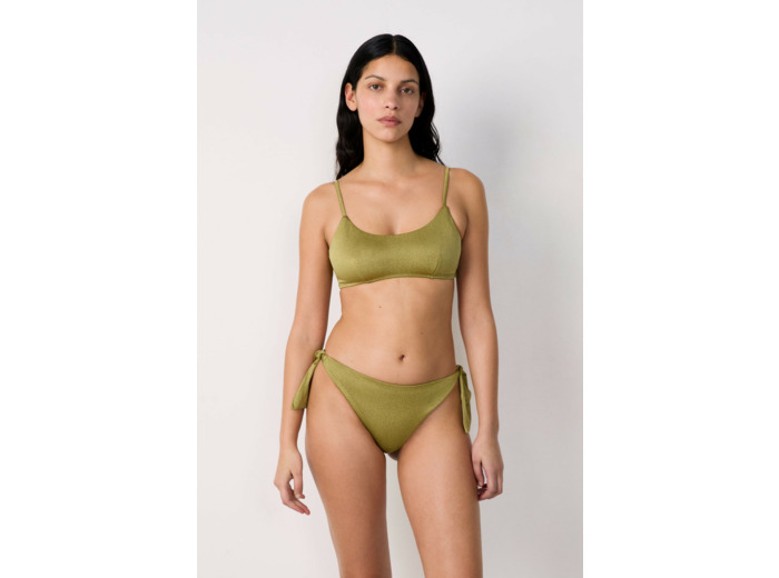 Bikini brésilien à nouer bas de maillot pailleté