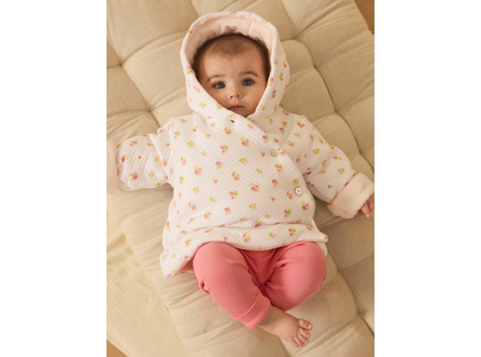 Veste à capuche en tubique et jersey