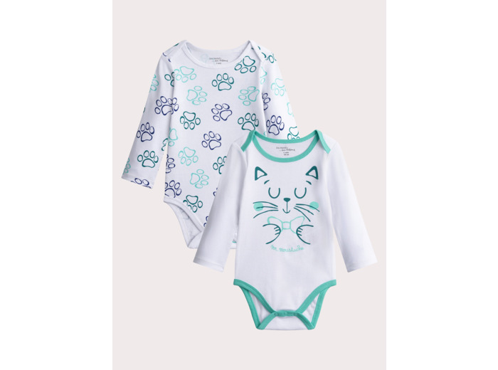 Lot de 2 body manches longues pour bébé garçon