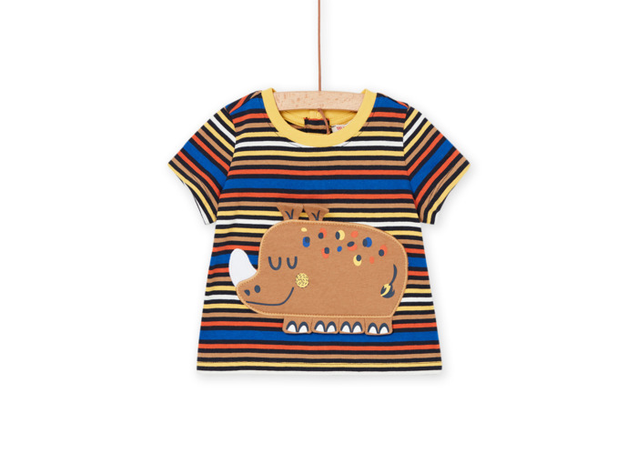 T-shirt multicolore à imprimé à rayures