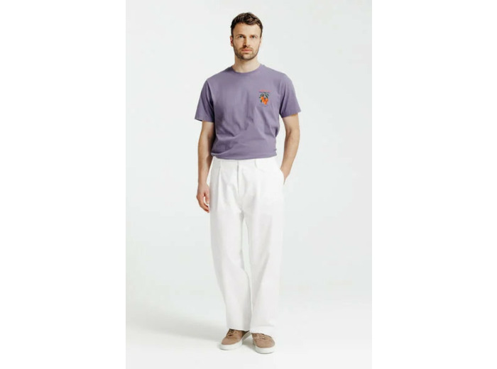 Pantalon skateur à plis coton lin - Ecru