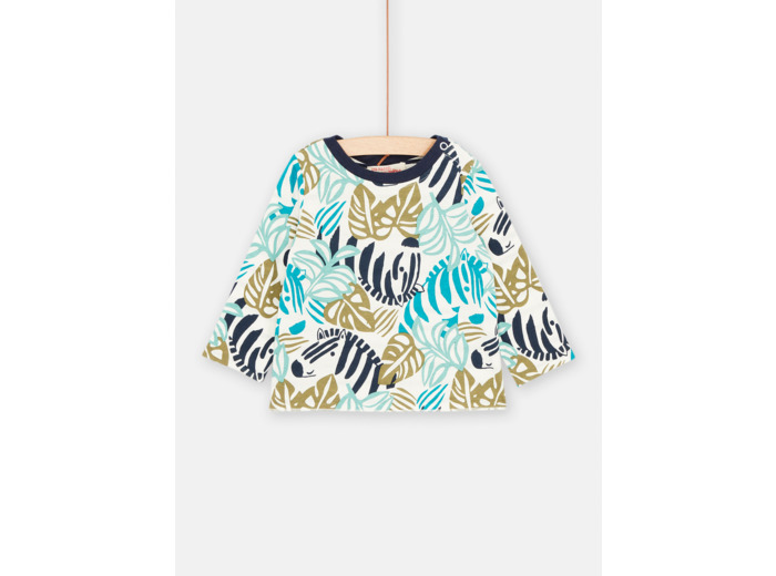 T-shirt blanc et bleu réversible pour bébé garçon