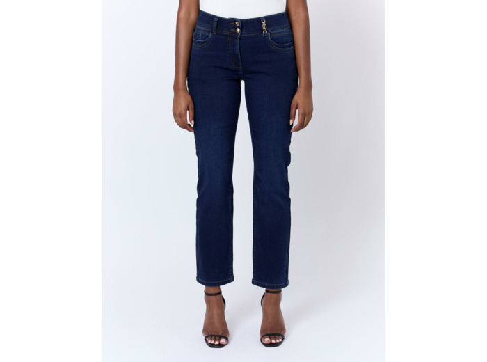 Jean long droit en denim MARINE Femme