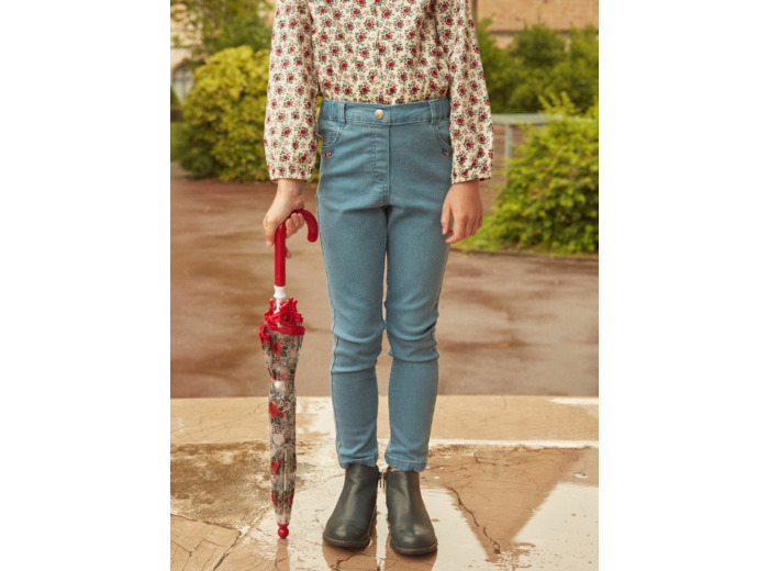 Jeans slim à brodé