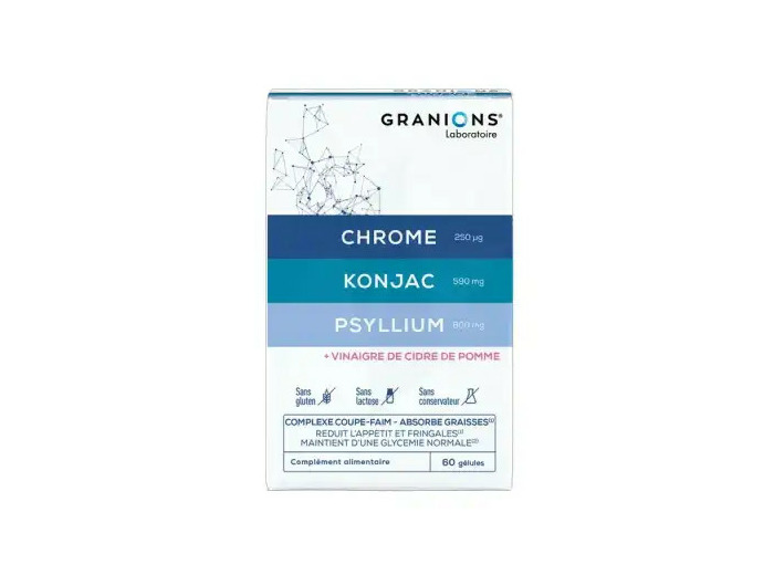 Granions Coupe Faim Konjac Psyllium Chrome Comprimés Boîte De 60