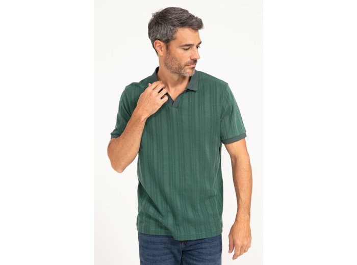 Pull col polo manches courtes Ajoure