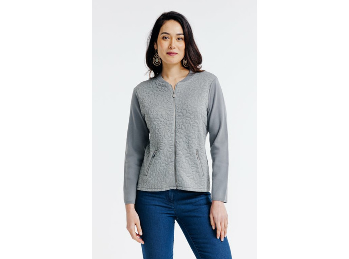 Cardigan bi-matière