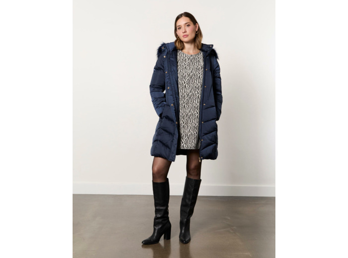 Doudoune mi-longue unie MARINE Femme