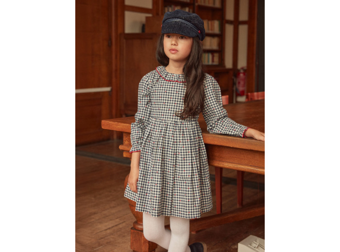 Robe vichy à motifs fleurs