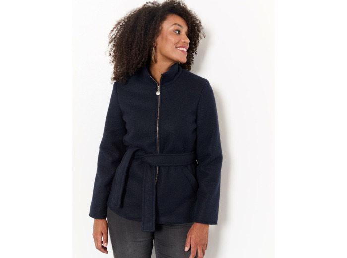 Manteau court uni MARINE Femme