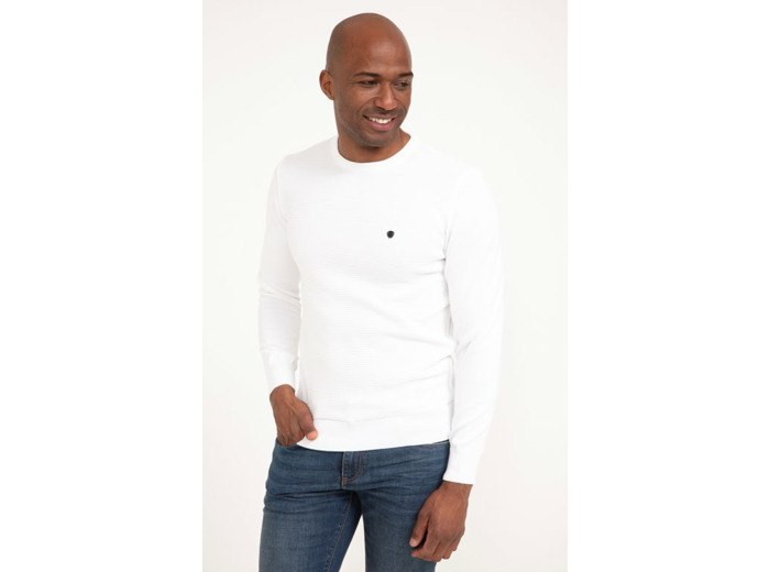 Pull col rond uni Ottoman