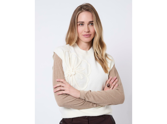 Pull fin uni ECRU Femme