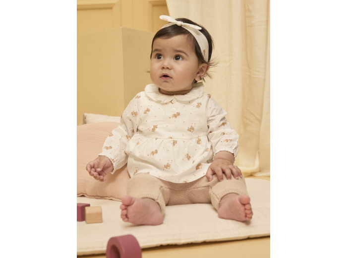 Ensemble de jour blouse+ pantalon + bandeau