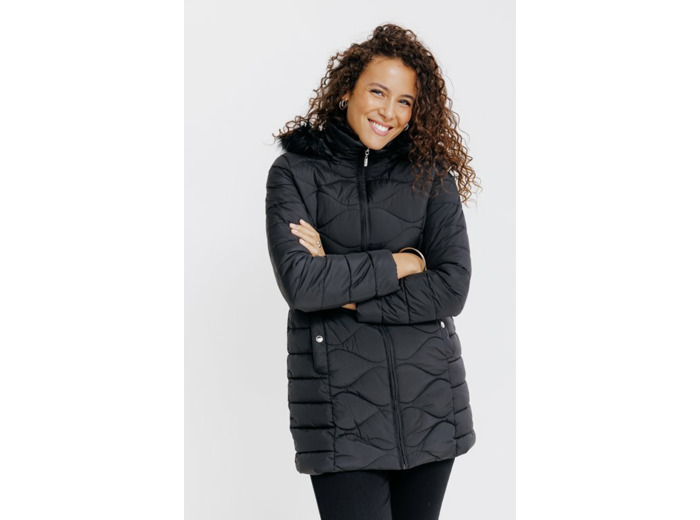 Doudoune Longue Au Matelassage Fantaisie