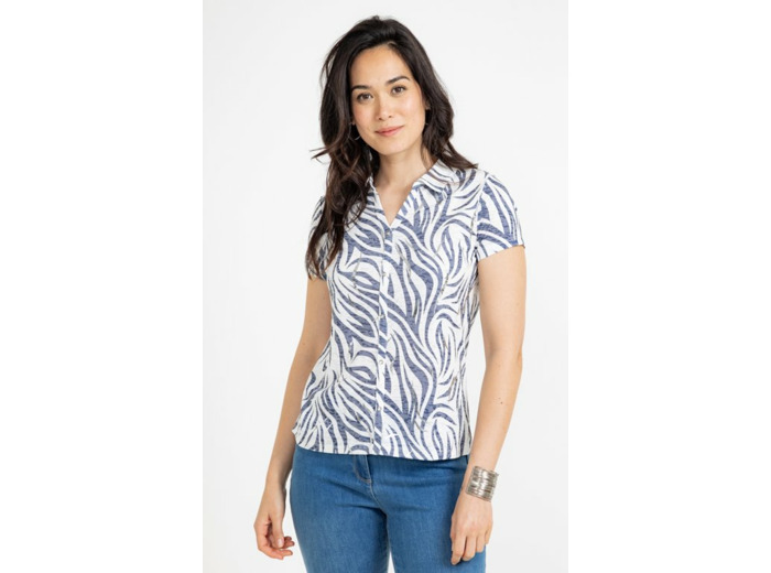 Tee-shirt imprime col chemise