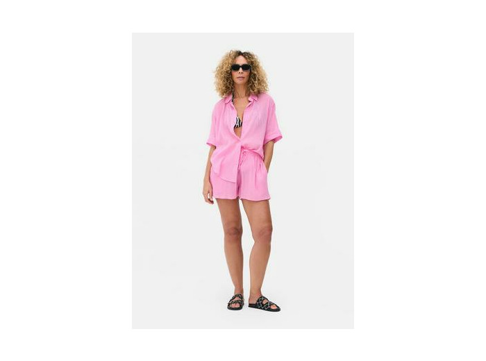 Chemise de plage froissée à boutons