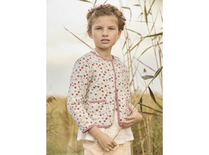 Cardigan réversible fleuri ou uni