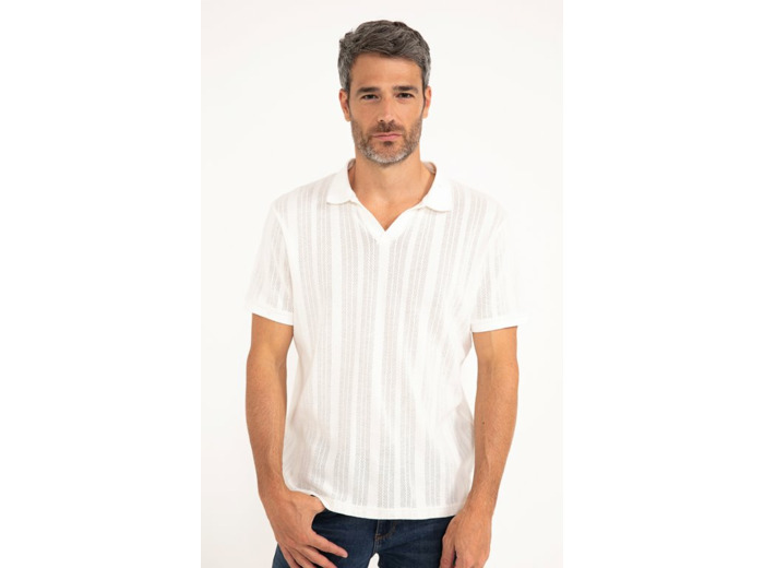 Pull col polo manches courtes Ajoure