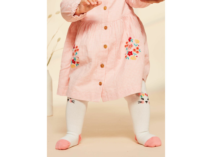 Collant écru jacquard souris